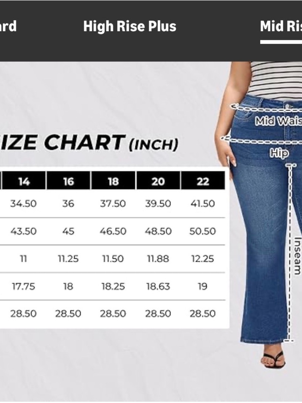 Stretch Mid-Rise Light Wash Flare Jeans for Women y2k - Picture 3 of 3